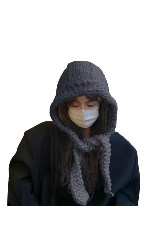 Women Gift Outdoor Cycling Cold-proof Ear Warm Cap Fishing Hat Aviator Hat Womens Winter Hat Warm Ear Protection Knitted Hat Hiking Hat Z Gray One Size