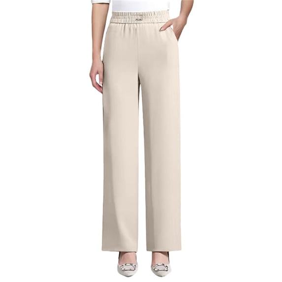 LEKODE Women Pants Golf Pants Exercise Pants for Women Lightweight Summer Pants Breathable Pants Bootcut Pants Womens Bootcut Dress Pants Palazzo Pants Dressy Beige L