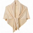 thumbnail image 1 of LEKODE Women Triangle Knit Shawl Wrap with Pull Through Loop, Versatile Poncho Cover Up for Office Wedding Evening Daily Wear Beige One Size, 1 of 5