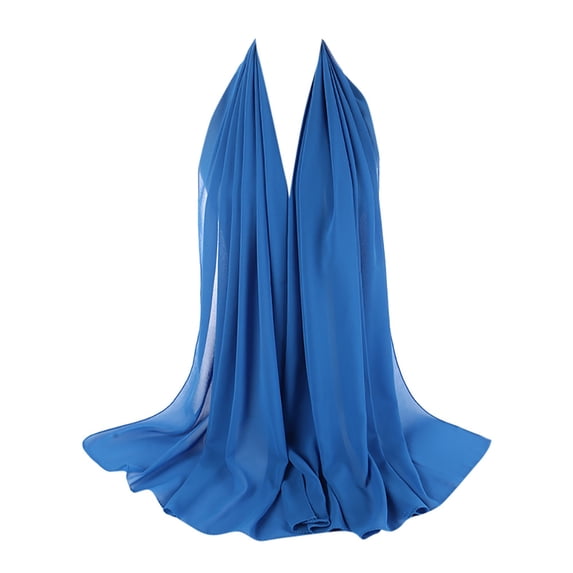 LEKODE Women hijab Soft lightweight hijab Islamic daily hijab Modest fashion head scarf Long head wrap Wrap shawl Full-coverage head scarf Solid color hijab scarf instant hijab Blue One Size