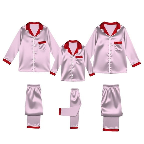 LEKODE Women's Pajama Sets Thanksgiving Pajamas Mens Christmas Pajamas Women Womens Silk Pajamas Set Matching Pajamas Christmas Pajamas Pink (Dad)s