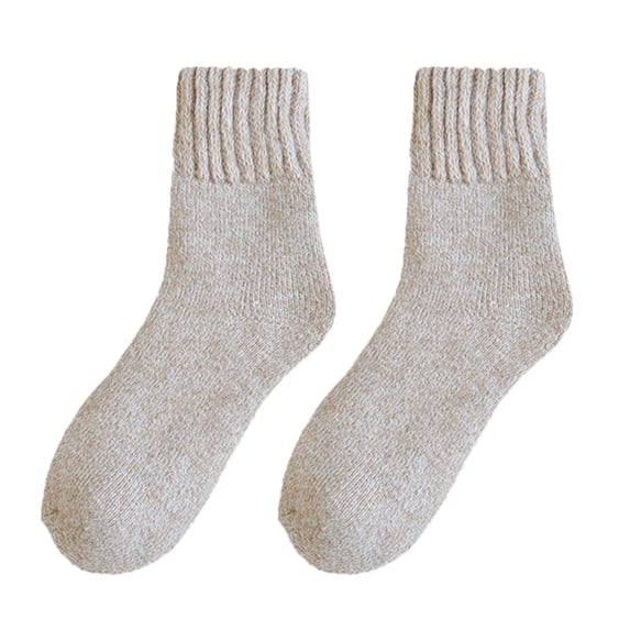 LEKODE Women's Socks Mid-calf Sockswarm Womens Cotton Socks Cute Crew Socks Men's Crew Socks Grip Socks Womens Basic Sock Bed Cuff Socks Breathable Socks Beige One Size