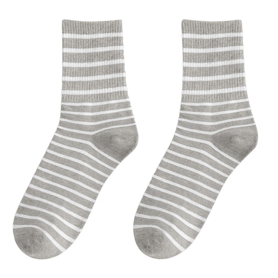 LEKODE Women's Socks Striped Socks Men's Crew Socks Striped Retro Sporty Calf Socks Bed Cuff Socks Breathable Socks Casual Cotton Tube Crew Socks Casual Ankle Socks Multicolor One Size