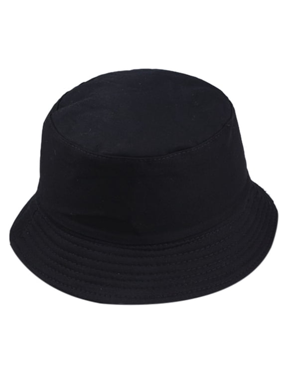 Women's Washed Cotton Bucket Hat with Washed Cotton Black One Size