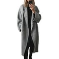 thumbnail image 1 of LEKODE Women's Winter Wool Blend Coat Double Breasted Casual Notch Lapel Long Trench Overcoat Peacoat Gray L, 1 of 9