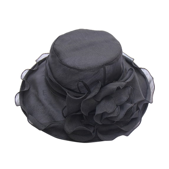 LEKODE Women's organza hat elegant hats for women women hats for church Dressy Hats Organza Derby Hats for Women kentucky derby hats for women Bowler Hat summer hats for women Navy One Size