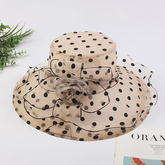 LEKODE Women's organza hat fascinators hats Summer Sun hat Sun Hat for Ladies spring hats for women kentucky derby hats for women fancy hats for women elegant hats for women Hat for Women B M