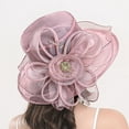 thumbnail image 1 of LEKODE Women's organza hat women dress Hat Packable Wide Brim Hat kentucky derby Hat for women chapeau pour femme Tea Party Wedding Hat elegant Hat for women Watermelon Red One Size, 1 of 3