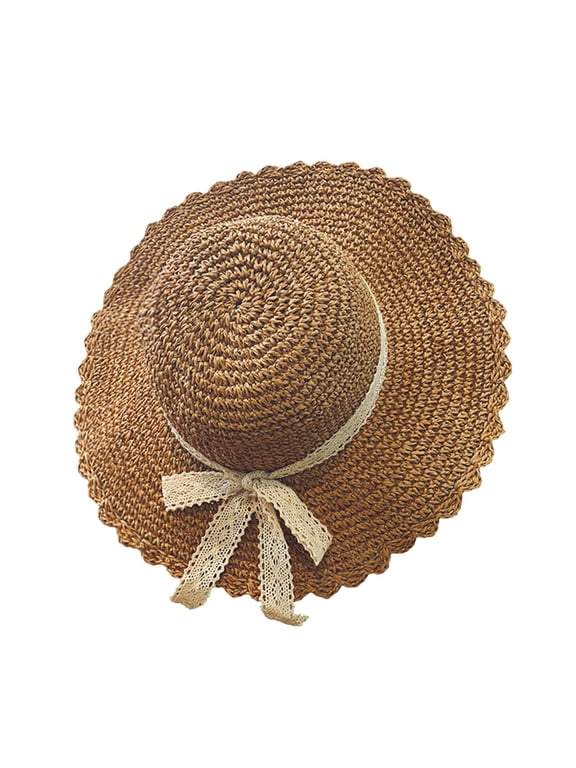 Womens Beach Hat Sun Hats for Women Uv Protection Sun Hat Women Straw Cowboy Hats for Women Hats for Women Wide Brim Hats for Women Beach Hats for Women Coffee M