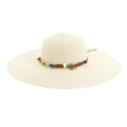 thumbnail image 1 of LEKODE Womens Beach Sun Straw Hat - UV Protection Sun Hats for Women with Wide Brim, Straw Beach Hat for Women White One Size, 1 of 3
