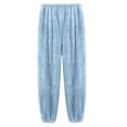 thumbnail image 1 of LEKODE Womens Fashion Fuzzy Pajama Pants Casual Winter Drawstring Fleece Pajama Bottoms with Pockets Blue L, 1 of 3