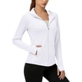 thumbnail image 1 of LEKODE Womens Lightweight UPF 50+ Hooded Sun Protection Jacket Full Zip Long Sleeve Side Zipper Pockets Outdoor Hiking Running Daily Athletic Layering Outer Topper B White M, 1 of 7