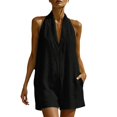 thumbnail image 1 of LEKODE Womens Rompers Linen Cotton Jumpsuits Plus Size Jumpsuits Loose Overalls Sleeveless Jumpsuits Y2k Baggy Jumpsuit Wide Leg Jumpsuit Short Rompers Travel Outfits for Women Black L, 1 of 5