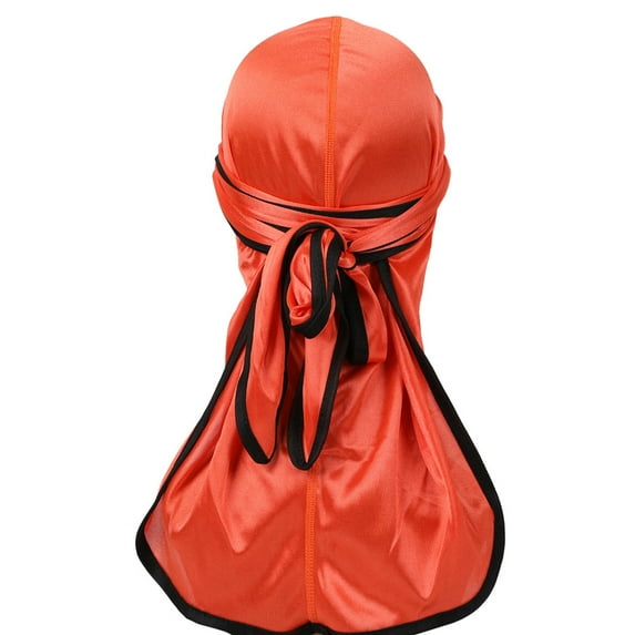 LEKODE Womens Skull Cap Satin Head Scarf Silk Hat Boho Head Wraps for Women Headwraps for Women Women Turban Head Scarves for Women Orange One Size