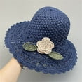 thumbnail image 1 of LEKODE Womens Straw Hat Ribbon Bow Oversized Beach Hat Summer Sun hat with Band Outdoor Hat hats for women beach hat lightweight hat summer hat Travel Straw Cap Packable Wide Brim Hats Navy One Size, 1 of 3