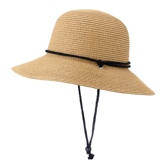 LEKODE Womens Straw Hat sun Hat Summer Boho Hat Summer Sun hat UV Protection Hat Adjustable wide brim Hat for women Hat for women beach hat lightweight hat summer hat Beach Gardening Khaki One Size