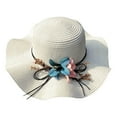 thumbnail image 1 of LEKODE Womens Straw Hat wide brim hats for women Travel Bucket Hat sun hats with Band lightweight hat Womens Sun Straw Hat for Men Women summer hat Packable Wide Brim Hats Outdoor Hat White One Size, 1 of 3
