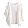 thumbnail image 1 of LEKODE Womens T Shirts Summer Drop Shoulder Tops for Women Cute Loose Fit Basic Tees Loose Dressy Casual Tops Gauze Shirts for Women 2026 Summer Trendy Clothes White XXL, 1 of 6