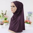 thumbnail image 1 of LEKODE Womens Turbans sweat band fabric headbands hair nets for sleeping Sweat Wicking satin skull cap satin scarf lace bandana Bandana Head Wrap hair wrap head bandana bandana scarf Purple One Size, 1 of 1