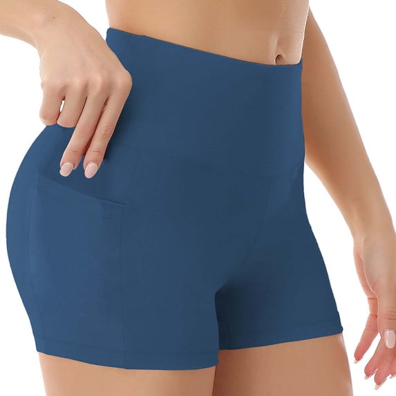 LEKODE Workout Shorts for Women Scrunch Workout Shorts Butt Scrunch Shorts Curve Leggings Seamless Booty Biker Shorts Workout Shorts Women Butt Lifting Shorts Blue S