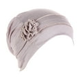 thumbnail image 1 of LEKODE Wrap Towel Skull Caps for Women Hair Wraps Mens Hair Cap Skull Cap Knit Headband Satin Lined Beanie Beige S, 1 of 5