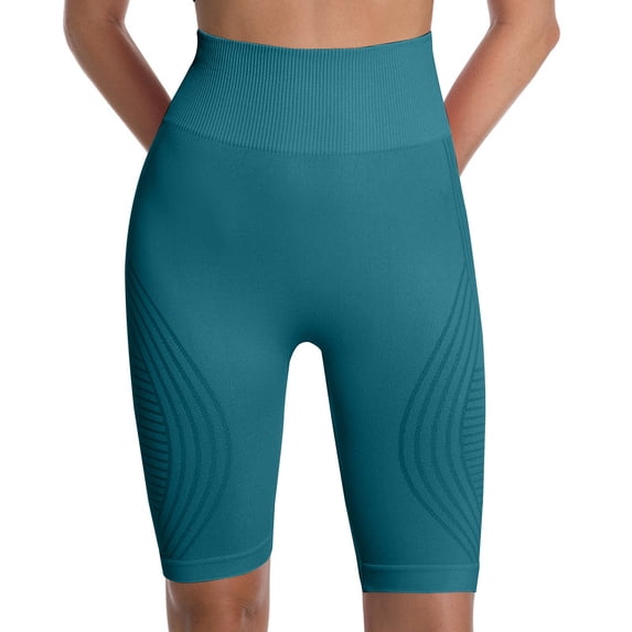LEKODE Yoga Pants Women's Capri Yoga Pants Butt Scrunch Shorts with Pockets Curve Leggings Women Pickleball Skirted Leggings Workout Shorts for Women Green 3xl