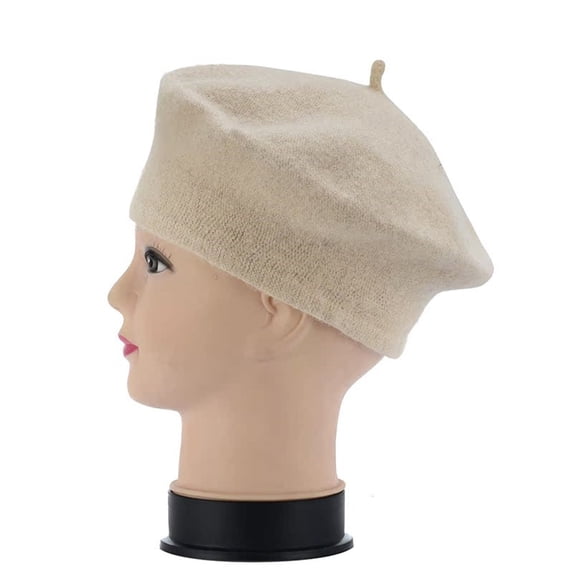 LEKODE berets for women 6-panel hat scottish hat Breathable Hat Beanie Cap Hat skull caps Newsboy Caps Chic and Stylish Lightweight Packable Color Artist Style Solid Color Painter Hat Beige One Size