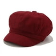 thumbnail image 1 of LEKODE berets for women Color Artist Style Visor Beret Hat Wool Beret skull caps Beanie Cap Hat French Beret Hats Womens Newsboy Caps Super Soft Newsboy Caps 6-panel hat Roll Upp Beret Red One Size, 1 of 1