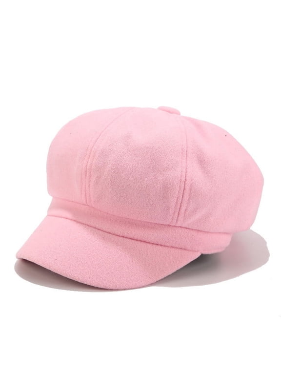 berets for women skull caps Versatile Colors 6-panel hat for Everyday Wear Painter Hat Beanie Cap Hat Color Artist Style scottish hat Womens Newsboy Caps Roll Upp Beret Pink One Size