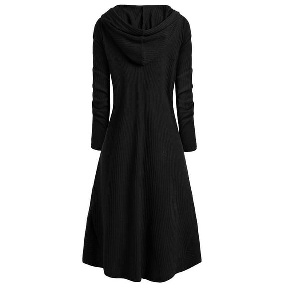 LEKODE cloak with sleeves renaissance cloak medieval cloak christmas cape Womens Fashion Hooded Plus Size Vintage Cloak High Low Sweater Blouse Tops Black 4XL