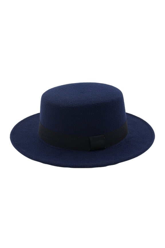fedora hats for men Classic Fedora Hat Classic Wide Brim Costume Accessory Gangster Hat church Hat Wide Brim Fedora Hat with Belt Buckle vintage Hat Chic and Stylish mens Hat Navy One Size