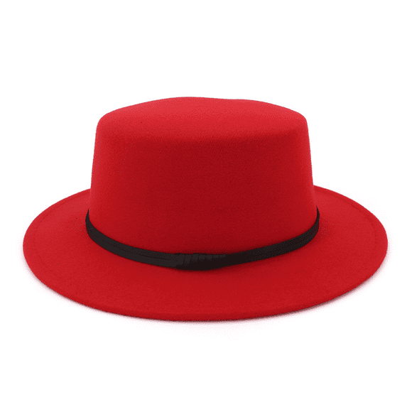 LEKODE fedora hats for men Costume Accessory hats for men Classic Fedora Hats bowler hat Wide Brim Fedora Hats Classic Wide Brim Lightweight Packable Color Jazz Hats Chic and Stylish Red One Size