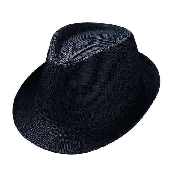 LEKODE fedora hats for men Vintage Trendy men's fedora hats church hats wedding hats Wide Brim Fedora Hats Classic Fedora Hats Gangster Hat Chic and Stylish Classic Wide Brim Black One Size
