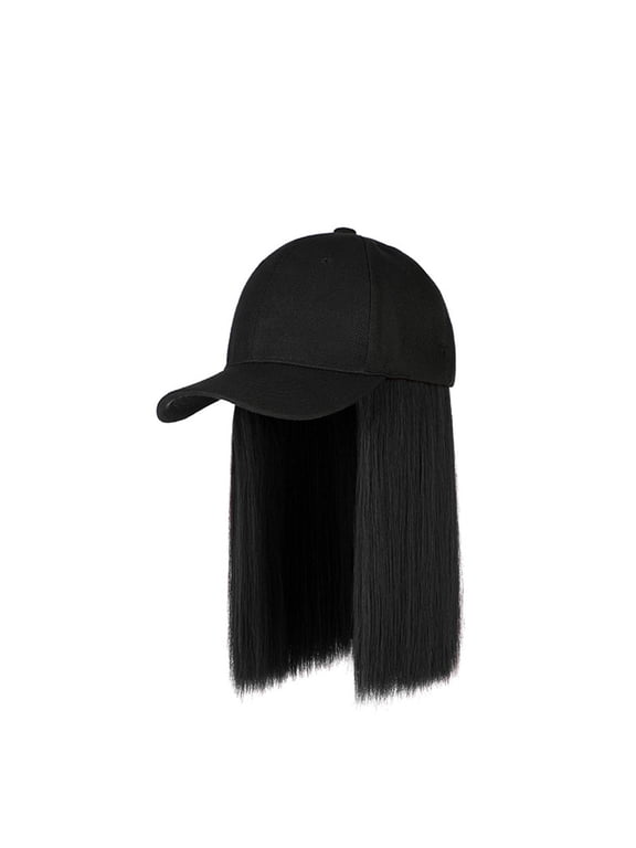 hat wigs Casual Wear hat wig Lightweight Sun Hat Outdoor Hat for Daily Party Adjustable Cap Wigs Buckle Adjustable Wig Cap with Curly Hair Super soft hat funny wigs A One Size