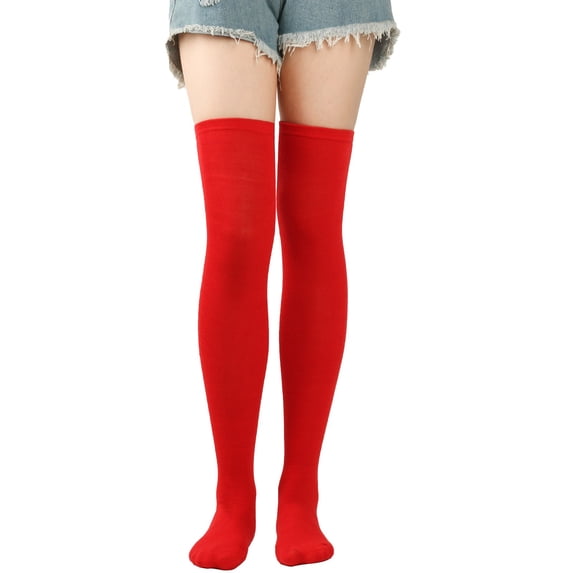 LEKODE long socks for women tall socks for women Sheer Socks Knee High Socks Tube Socks Dress Decor Socks Athletic Socks Sport Socks for Women & Men golf socks thin boot socks women Red One Size