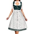 thumbnail image 1 of LEKODE oktoberfest outfits women dirndl dress Bavarian Dress tracht dress Women's Clothing Dirndl Dress Traditional Women's Casual Skirt Two Piece Set Green L, 1 of 5