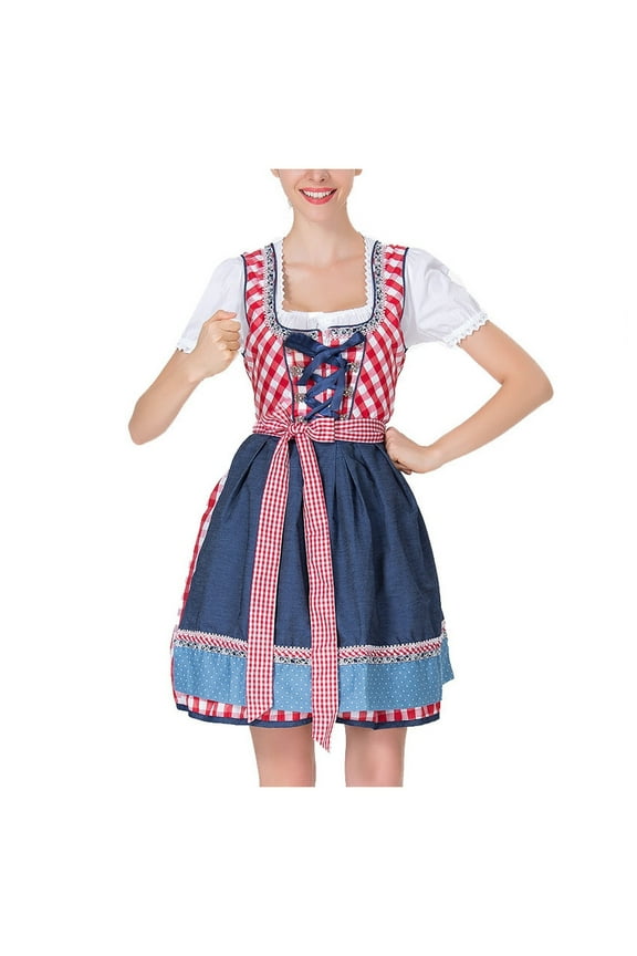 oktoberfest outfits women dirndl dress Bavarian Dress tracht dress Women's Dress Stage Performance Costume Ladies Costume Red M
