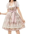 thumbnail image 1 of LEKODE oktoberfest outfits women dirndl dress Bavarian Dress tracht dress Womens Dress Germany Short Sleeve Dirndlbluse Blouse Dress Stage Performance Dress Light Pink L, 1 of 5