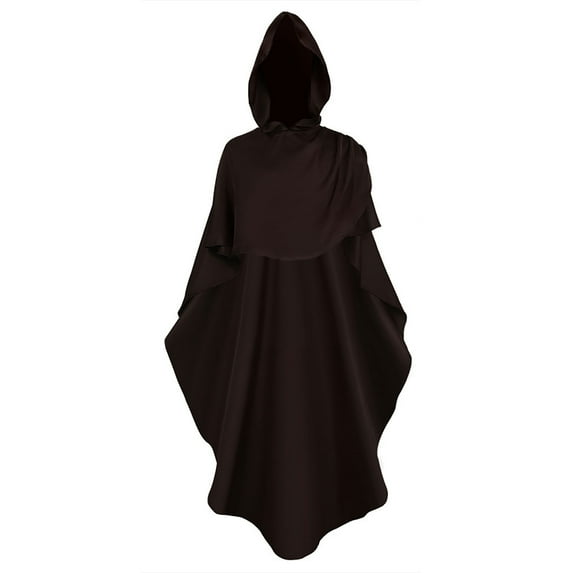 LEKODE steampunk costume for woman capes for adults cloak with hood women waterproof cloak Hooded Medium Women Cape Vintage Overcoat Fashion Button Cloak Woolen Coat Cloak Coffee S