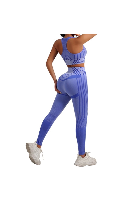 two piece athletic sets for women Womens workout sets for women workout set cute workout sets for women Pilates Outfits yoga set Sports Bra Gym Set 2 Piece for Women Blue S