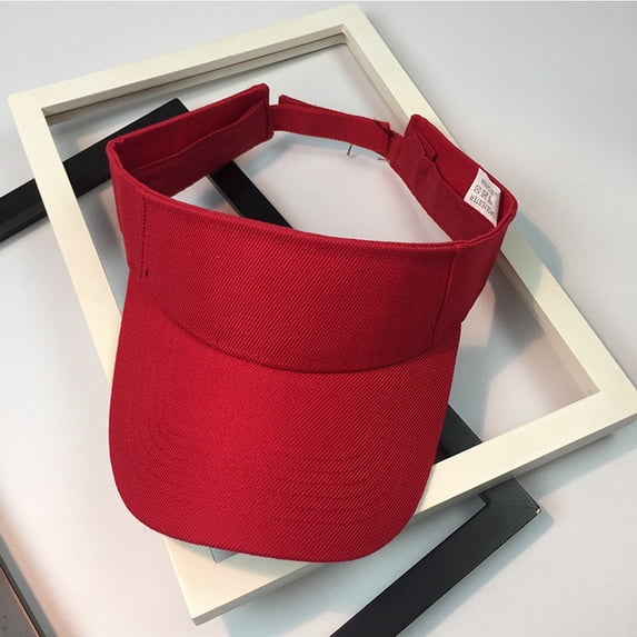 LEKODE visors for women beach hat Golf Hat Beach Summer Fishing Hat Sports Hat Elastic Sports Hat Sports Sun Visor for Men Women Adjustable Fit Open-top sun hat beach hats for women Red One Size