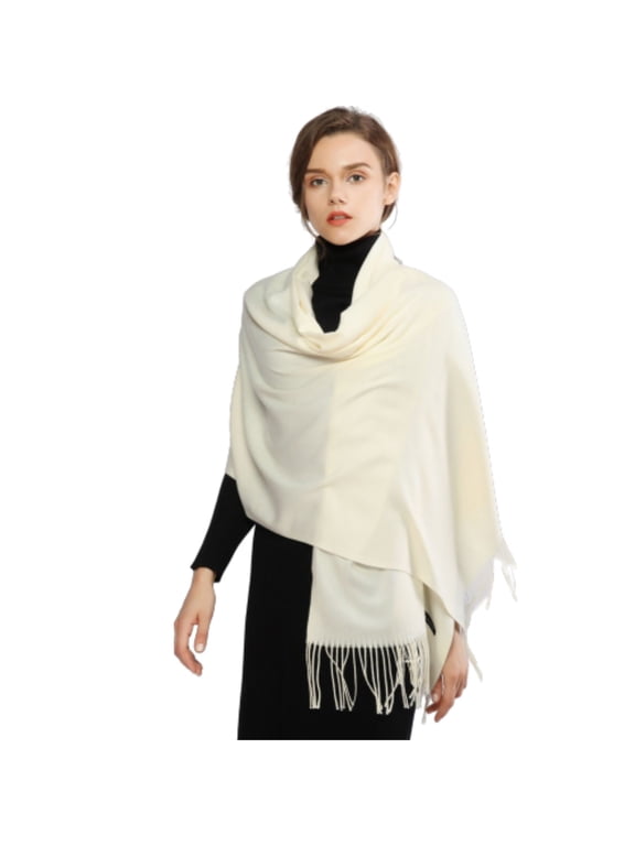 women's shawl wrap travel cover up scarf wedding bridal shawl blanket scarf long large neck wrap allplain large shawl oversized scarf formal party wrap White One Size