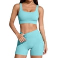 thumbnail image 1 of LEKODE workout set for women set clothes for women shorts sets 2 piece outfits Yoga Outfits comfort and supportive G Light Blue XL, 1 of 7
