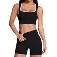 thumbnail image 1 of LEKODE workout sets for women shorts set clothes for women yoga outfits 2 piece set cute athletic sets matching pilates set H Dark Gray L, 1 of 8