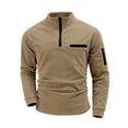 thumbnail image 1 of LEKWK 1/4 Zip Pullover Men Ribbed Knit Mock Neck Athletic Shirts Zipper Arm Pocket Casual Shirts Solid Warm Outdoor Hiking Thermal Clothes, 1 of 4