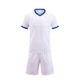 thumbnail image 1 of LEKWK 2-Piece Football Kit for Kids Boys V-Neck Jersey Top Athletic Shorts Sports Training Set Team Uniform Breathable Activewear Performance, 1 of 5