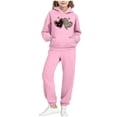 thumbnail image 1 of LEKWK 2-Piece Hoodie Set for Little Girls Long Sleeve Leopard Heart Print Pullover Sweatpants Joggers Activewear Tracksuit Fall Winter Warm Outfit, 1 of 6