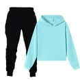 thumbnail image 1 of LEKWK 2-Piece Solid Sweatsuit for Unisex Kids Blank Hoodie Pullover Elastic Joggers Sweatpants Diy Tie Dye Cotton Blend Activewear Sporty Tracksuit, 1 of 5