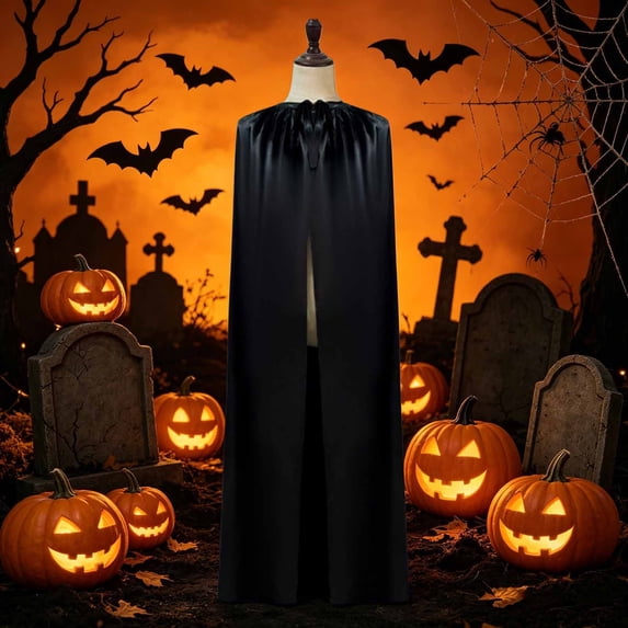 LEKWK Adults Cloak Vampire Costume Cape Classic Wizard Cloak Full Length Solid Halloween Themed Party Medieval Costume