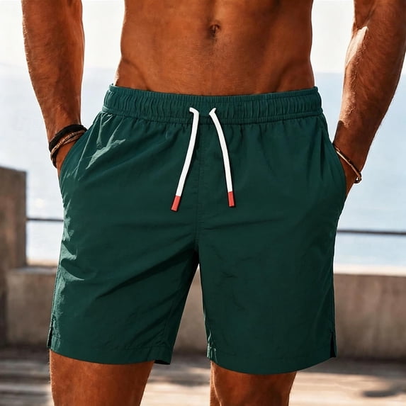 LEKWK Athletic Shorts for Men Elastic Waist Drawstring Quick Dry Workout Short Lightweight Moisture Wicking Gym Activewear with Side Pockets Army Green XXXXL